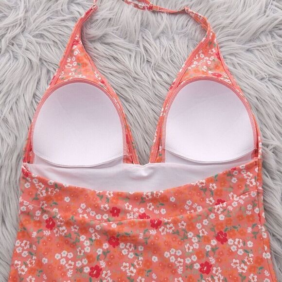 Summersalt Deep V HOP Orange Floral Womens One Piece Swim Bathing Suit Size 2 - Picture 6 of 12